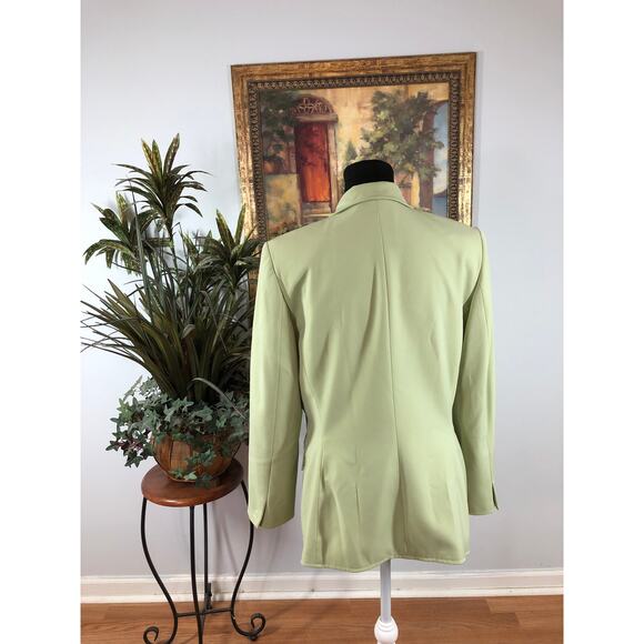 Liz Claiborne Suits Women Size 10 Lapel Notch Collar 3 Button Closure Lime Green - Picture 3 of 9